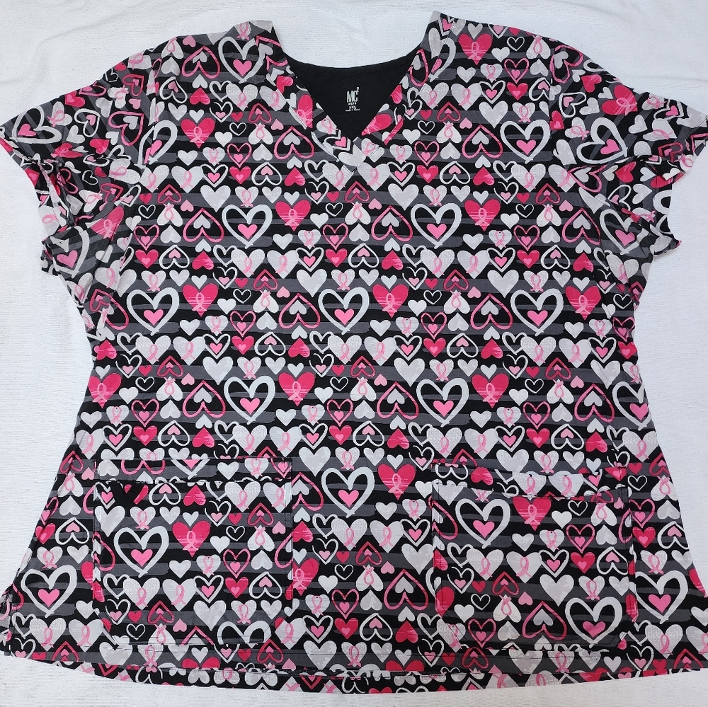 Valentine's Heart MC² Scrub Top 3XL XXXL